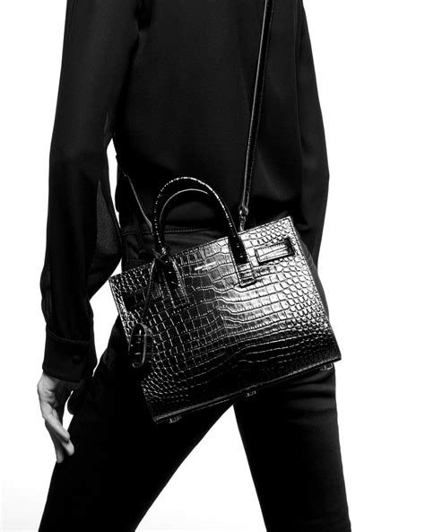 ysl sac de jour small black embossed crocodile|SAC DE JOUR IN EMBOSSED CROCODILE LEATHER.